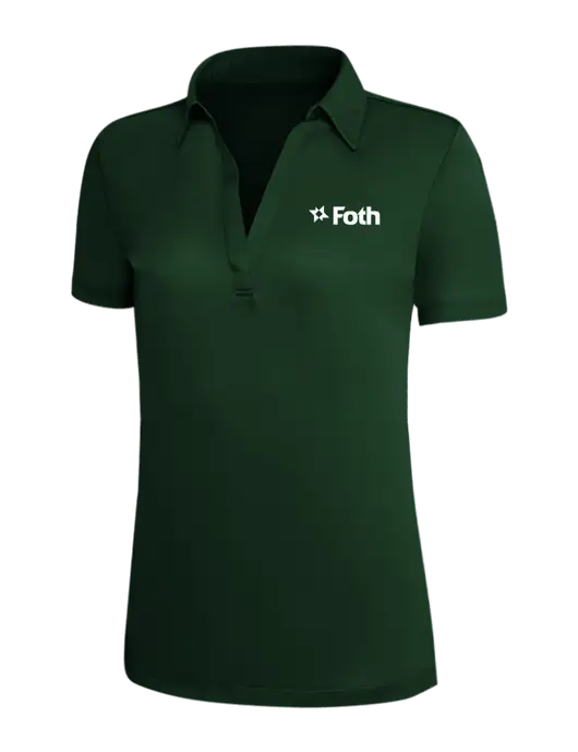 Dark Green Silk Touch Womens Performance Polo w/Foth Logo