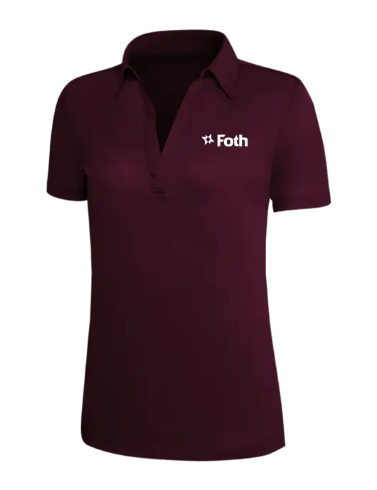 Maroon Silk Touch Womens Performance Polo w/Foth Logo