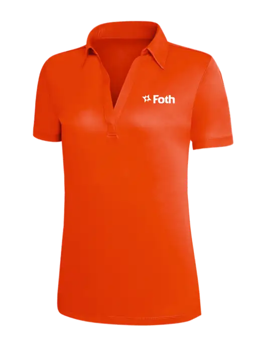 Orange Silk Touch Womens Performance Polo w/Foth Logo