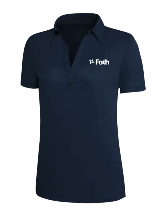 Navy Silk Touch Womens Performance Polo w/Foth Logo