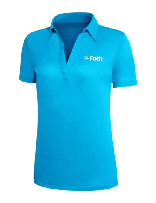 Sapphire Blue Silk Touch Womens Performance Polo w/Foth Logo