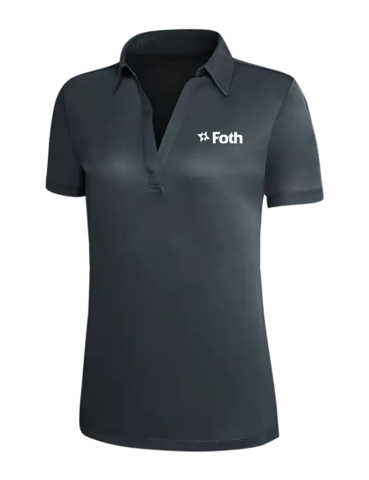 Dark Grey Silk Touch Womens Performance Polo w/Foth Logo