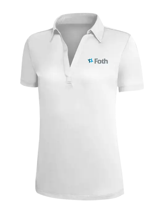 White Silk Touch Womens Performance Polo w/Foth Logo