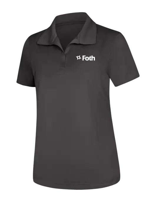 Womens Dark Grey Micropique Sport-Wick Polo w/Foth Logo