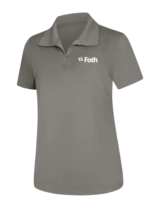 Womens Medium Grey Micropique Sport-Wick Polo w/Foth Logo