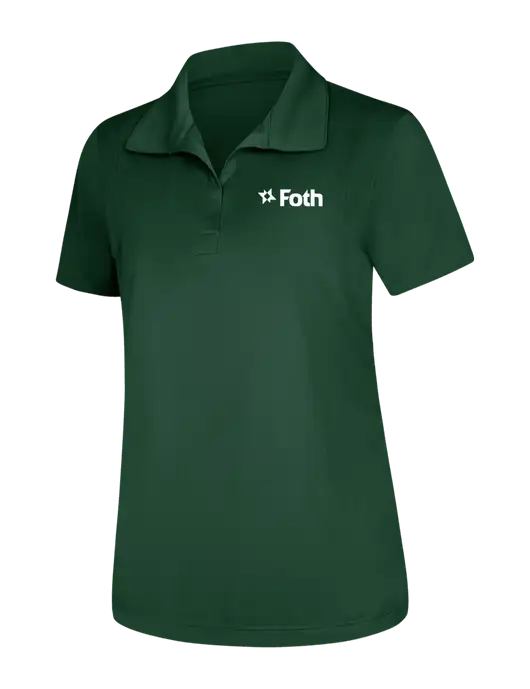 Womens Dark Green Micropique Sport-Wick Polo w/Foth Logo
