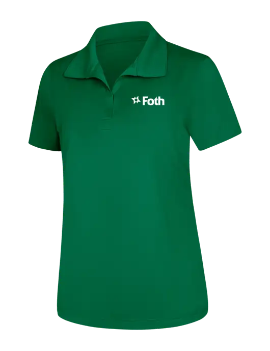Womens Kelly Green Micropique Sport-Wick Polo w/Foth Logo