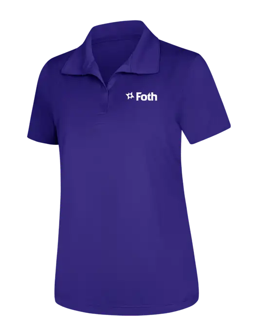 Womens Purple Micropique Sport-Wick Polo w/Foth Logo