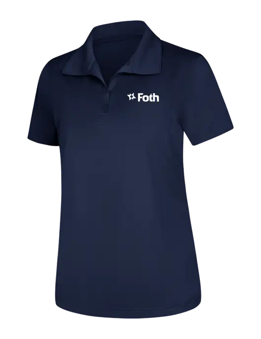 Womens Navy Micropique Sport-Wick Polo w/Foth Logo