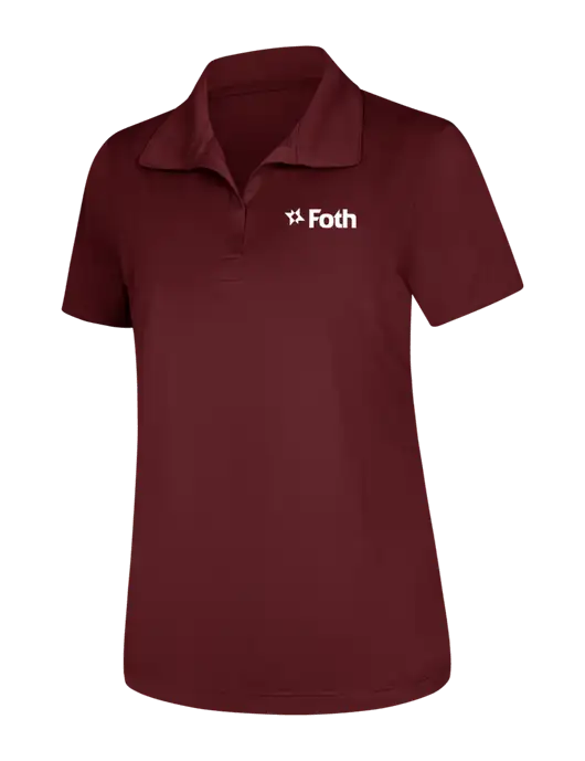 Womens Maroon Micropique Sport-Wick Polo w/Foth Logo