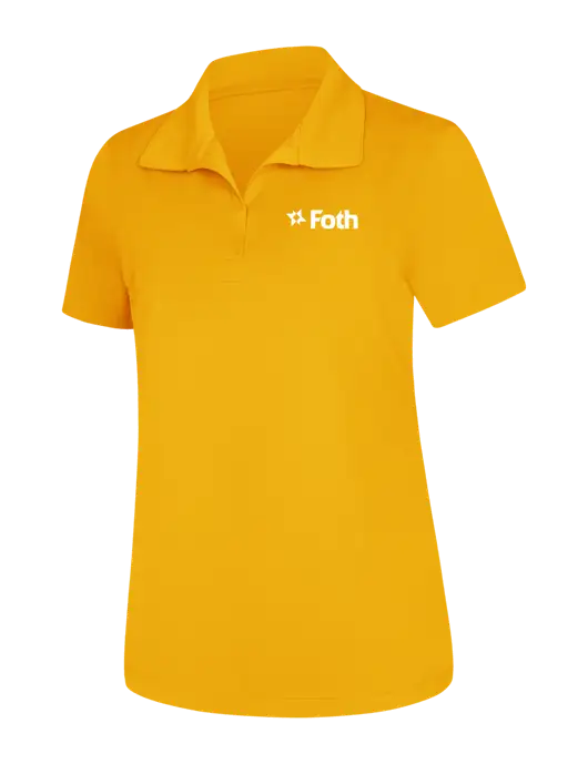 Womens Yellow Gold Micropique Sport-Wick Polo
 w/Foth Logo