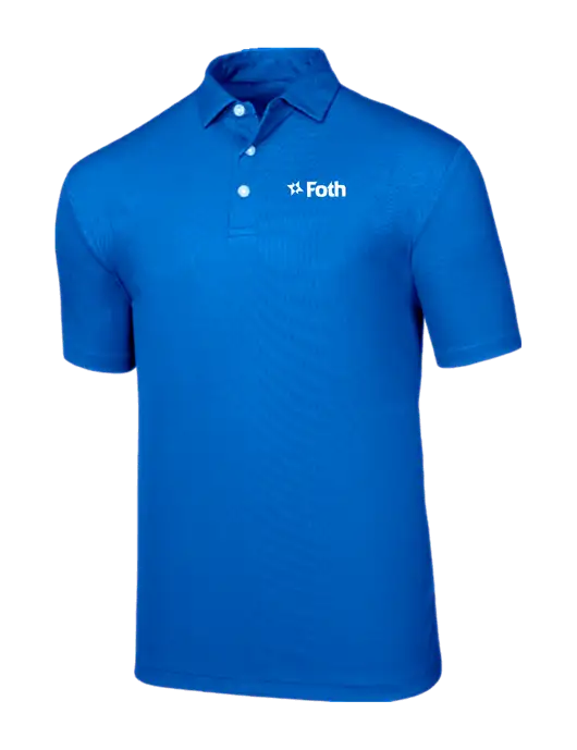 Callaway Birdseye Dark Carolina Blue Polo w/Foth Logo