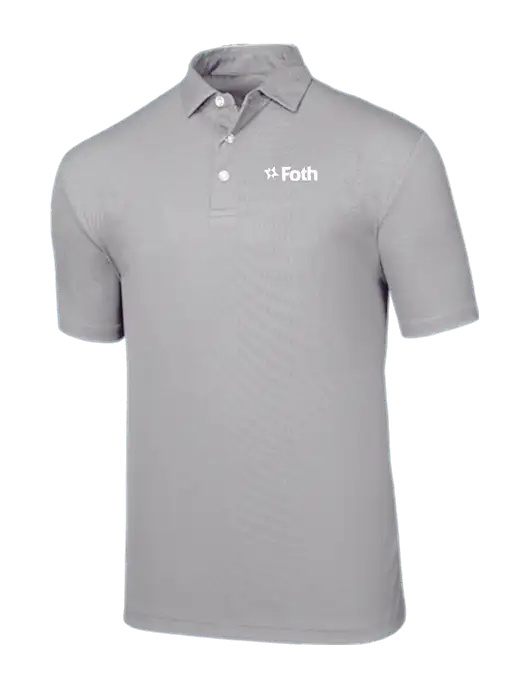 Callaway Birdseye Light Grey Polo w/Foth Logo
