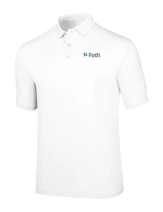 Callaway Opti-Dri White Chev Polo w/Foth Logo