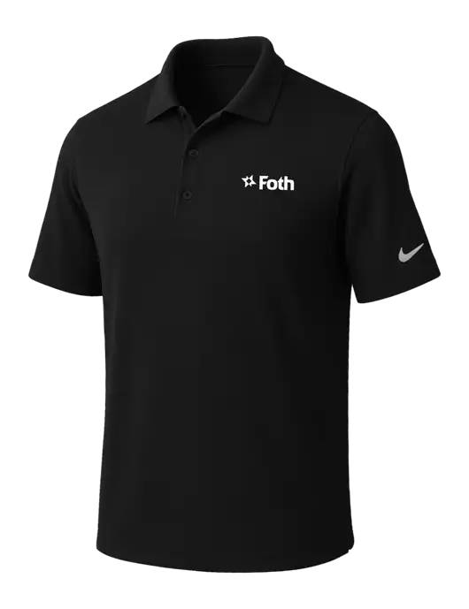 NIKE Black Dri-Fit Micro Pique Polo w/Foth Logo