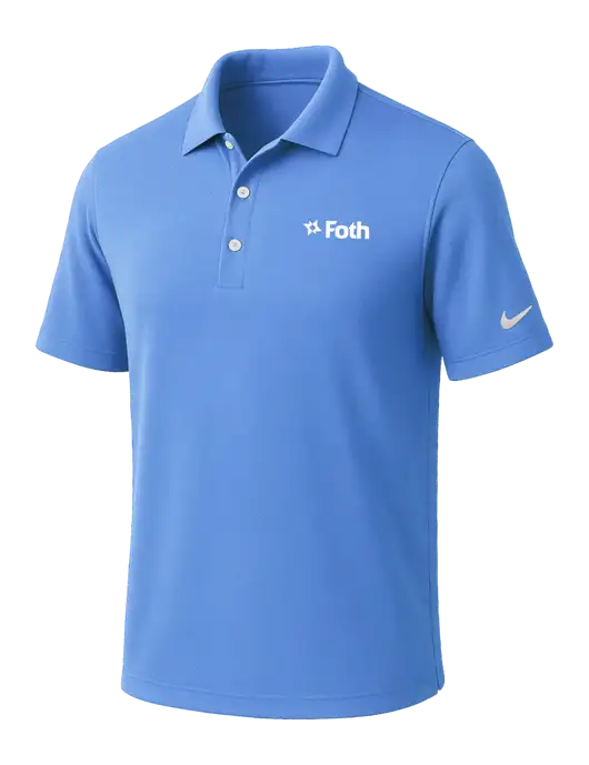 NIKE Carolina Blue Dri-Fit Micro Pique Polo w/Foth Logo