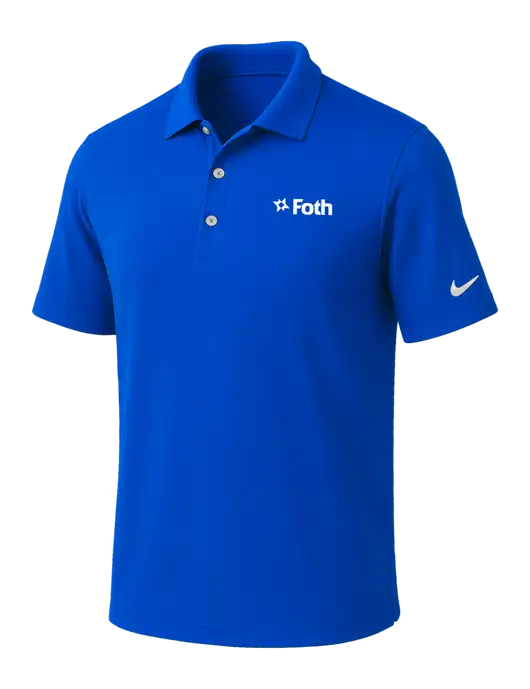 NIKE Royal Dri-Fit Micro Pique Polo w/Foth Logo
