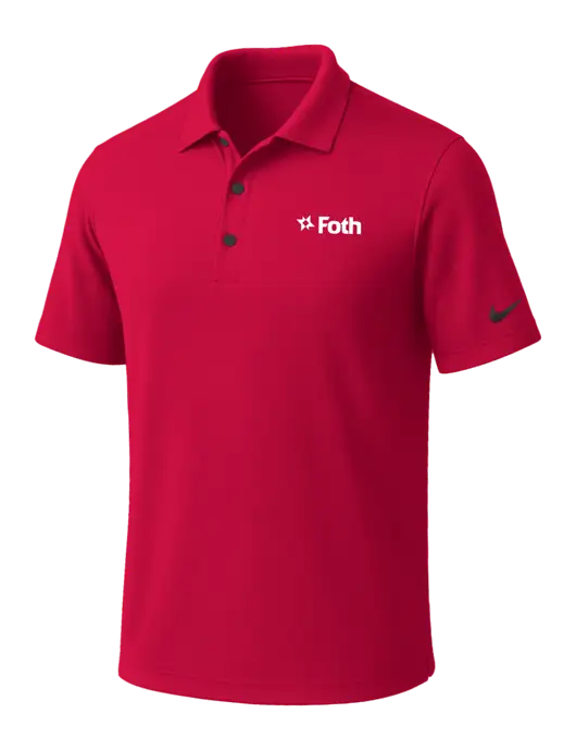 NIKE Red Dri-Fit Micro Pique Polo w/Foth Logo