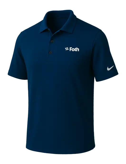 NIKE Navy Dri-Fit Micro Pique Polo w/Foth Logo
