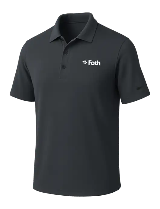 NIKE Dark Grey Dri-Fit Micro Pique Polo w/Foth Logo