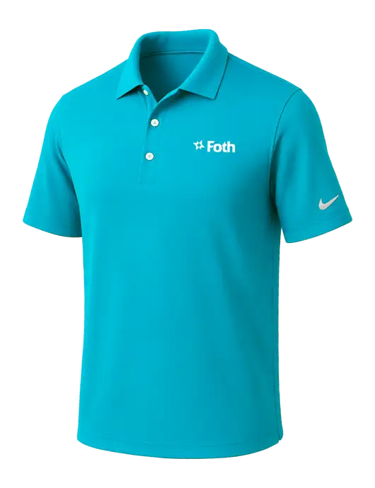 NIKE Sapphire Blue Dri-Fit Micro Pique Polo w/Foth Logo