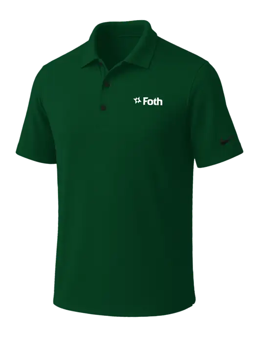 NIKE Dark Green Dri-Fit Micro Pique Polo w/Foth Logo