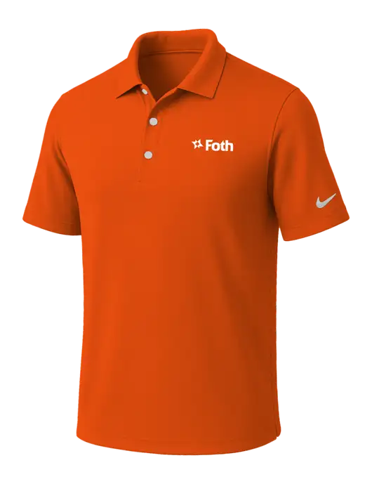 NIKE Orange Dri-Fit Micro Pique Polo w/Foth Logo