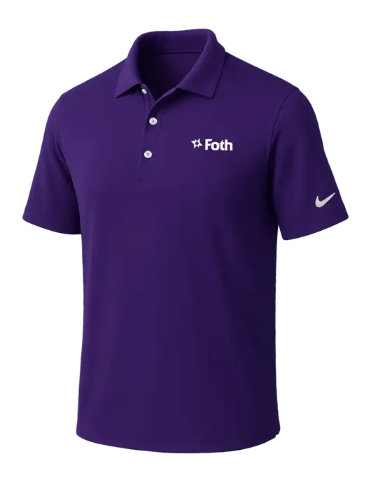NIKE Purple Dri-Fit Micro Pique Polo w/Foth Logo