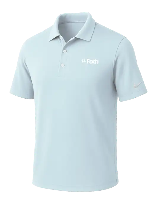 NIKE Very Light Blue Dri-Fit Micro Pique Polo w/Foth Logo