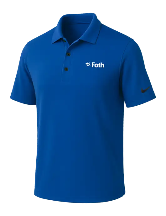 NIKE Dark Royal Dri-Fit Micro Pique Polo w/Foth Logo