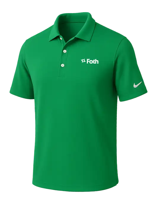 NIKE Kelly Green Dri-Fit Micro Pique Polo w/Foth Logo