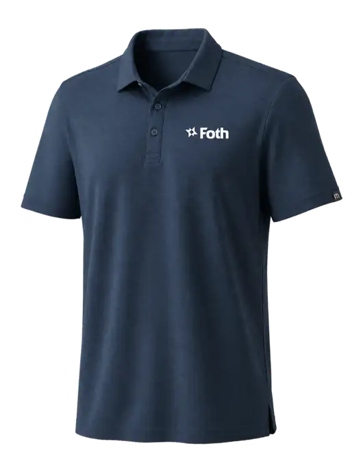 TravisMathew Navy Coto Performance Polo w/Foth Logo