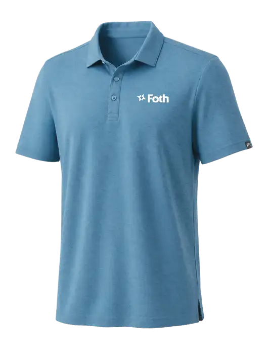 TravisMathew Dark Carolina Blue Coto Performance Polo w/Foth Logo