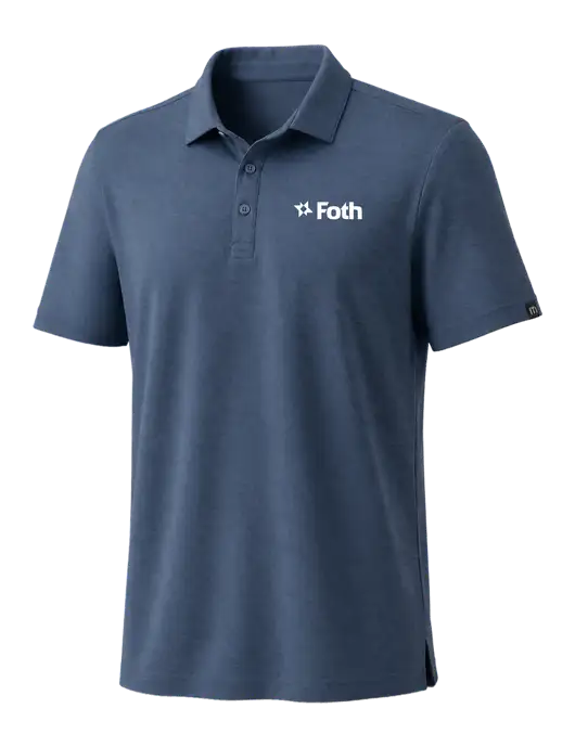 TravisMathew Dark Slate Blue Coto Performance Polo w/Foth Logo