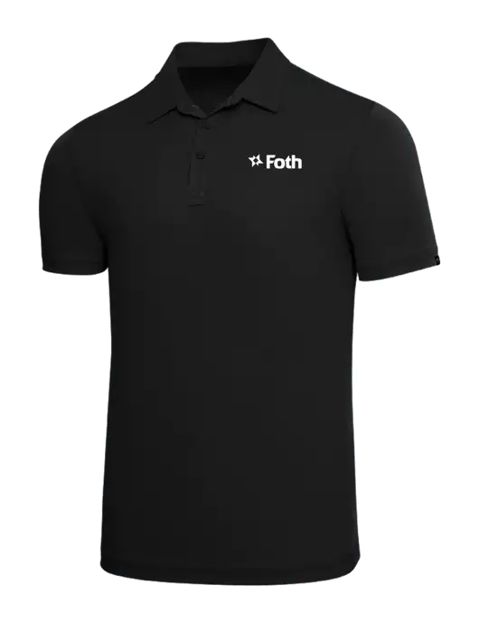 TravisMathew Black Solid Oceanside Polo w/Foth Logo