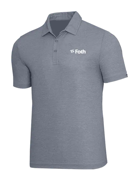 TravisMathew Navy Heather Oceanside Polo w/Foth Logo
