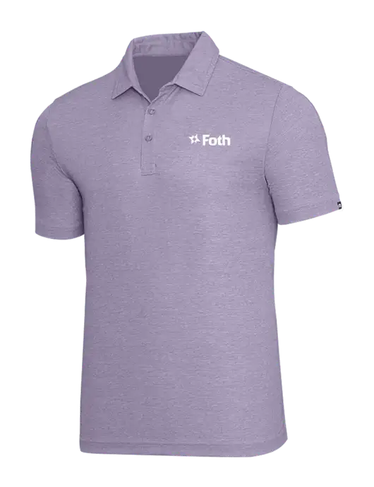 TravisMathew Light Purple Heather Oceanside Polo w/Foth Logo