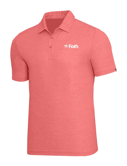 TravisMathew Red Heather Oceanside Polo w/Foth Logo