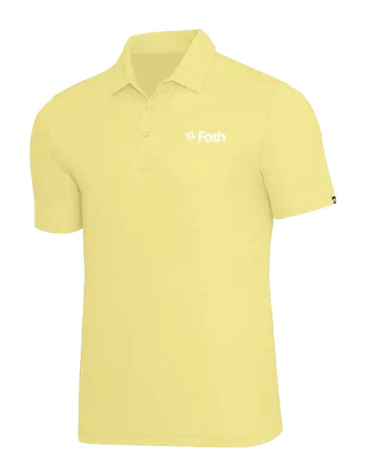 TravisMathew Light Yellow Heather Oceanside Polo w/Foth Logo