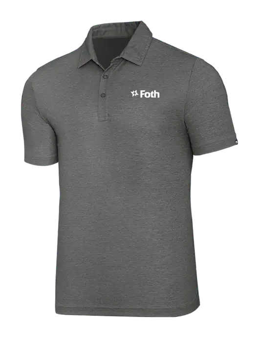 TravisMathew Grey Heather Oceanside Polo w/Foth Logo