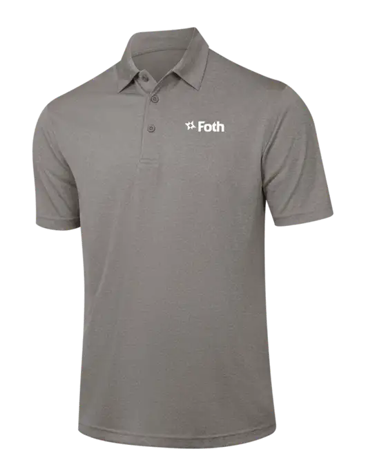Medium Grey Heather Contender Polo w/Foth Logo