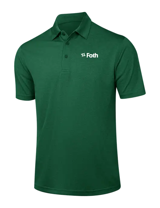Dark Green Heather Contender Polo w/Foth Logo