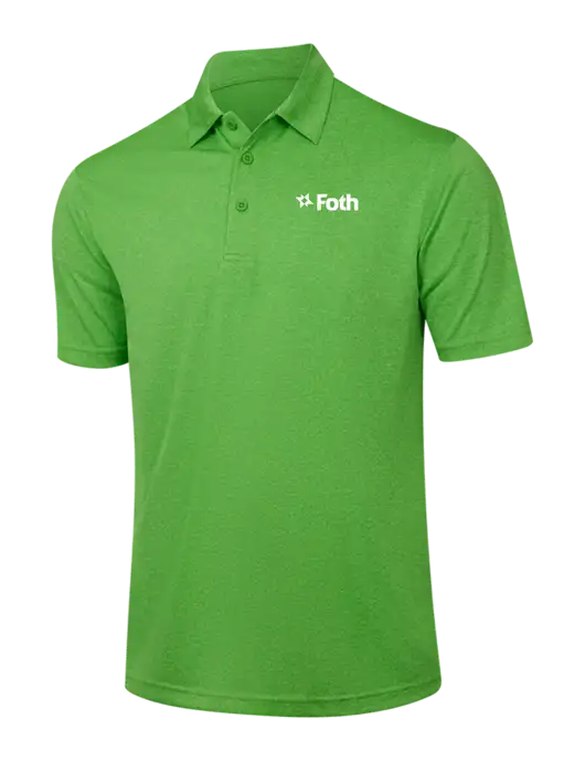 Kelly Green Heather Contender Polo w/Foth Logo