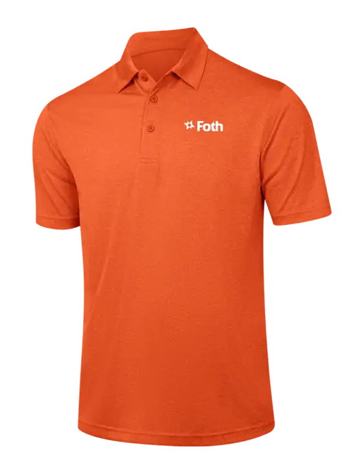 Orange Heather Contender Polo w/Foth Logo