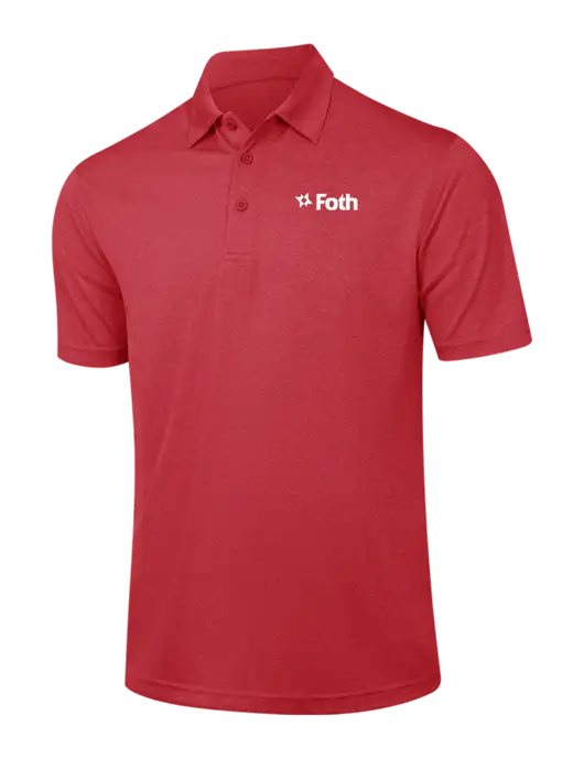 Red Heather Contender Polo w/Foth Logo