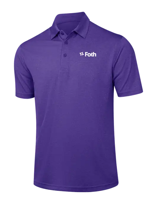 Purple Heather Contender Polo w/Foth Logo