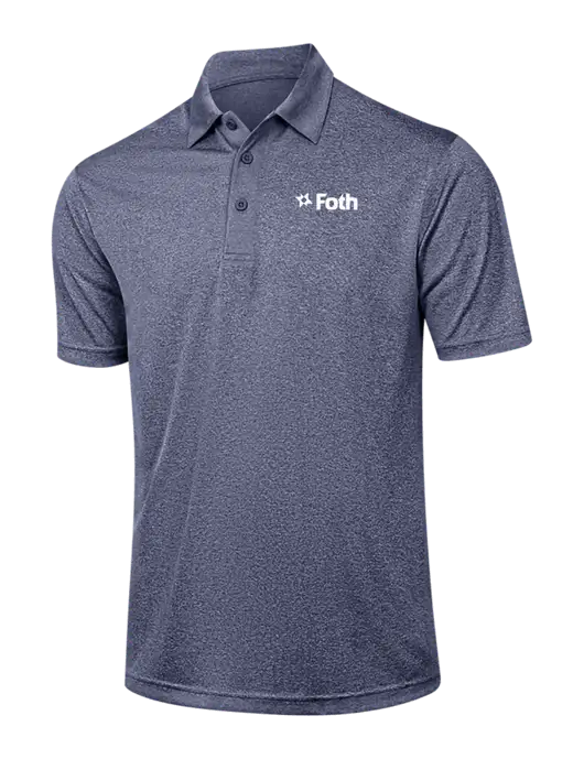 Navy Heather Contender Polo w/Foth Logo