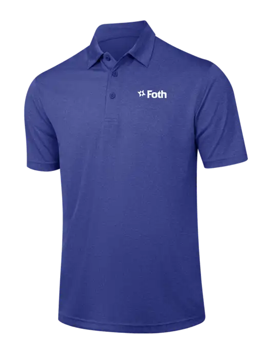 Dark Royal Heather Contender Polo w/Foth Logo