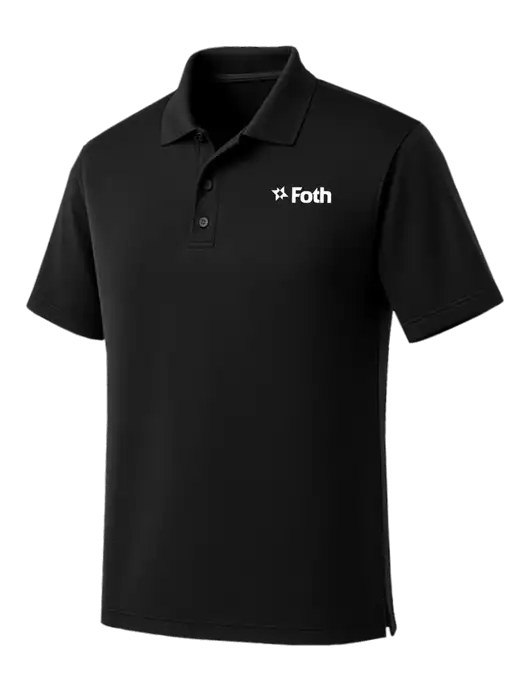 Black Dry Zone UV Micro Mesh Polo w/Foth Logo