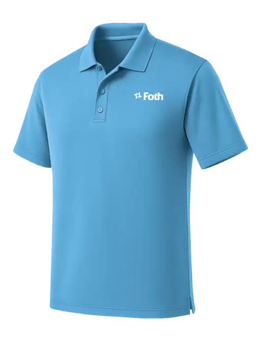 Carolina Blue Dry Zone UV Micro Mesh Polo w/Foth Logo